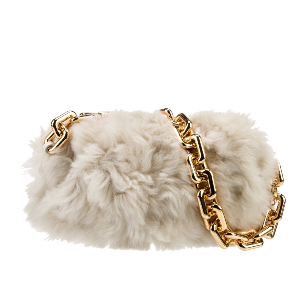 Bottega Veneta chain shearling pouch bag